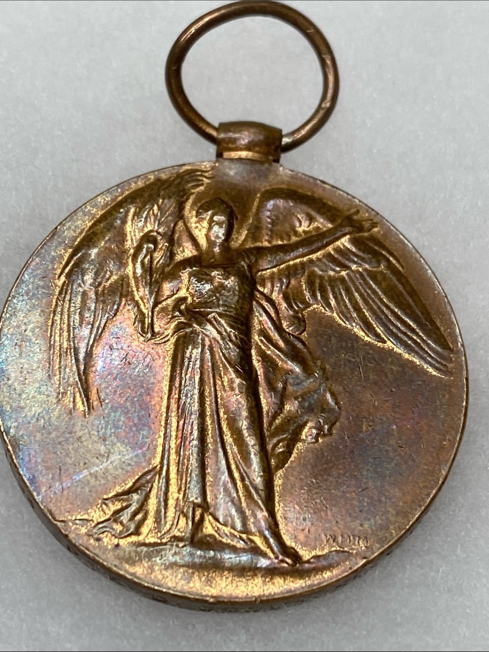 BRONZE MEDAL EMPIRE VICTORY MEDAL WAR 1914~1918: 41693 PTE D. BROWN SEAFORTH